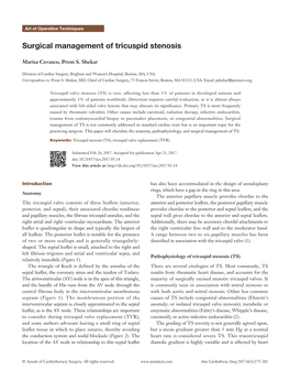 Surgical Management of Tricuspid Stenosis