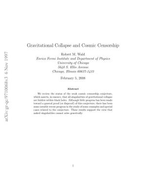 Gravitational Collapse and Cosmic Censorship
