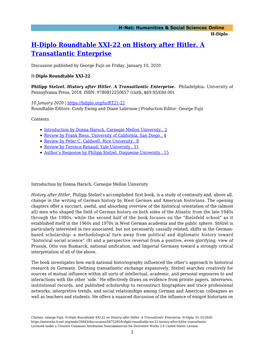 H-Diplo Roundtable XXI-22 on History After Hitler. a Transatlantic Enterprise