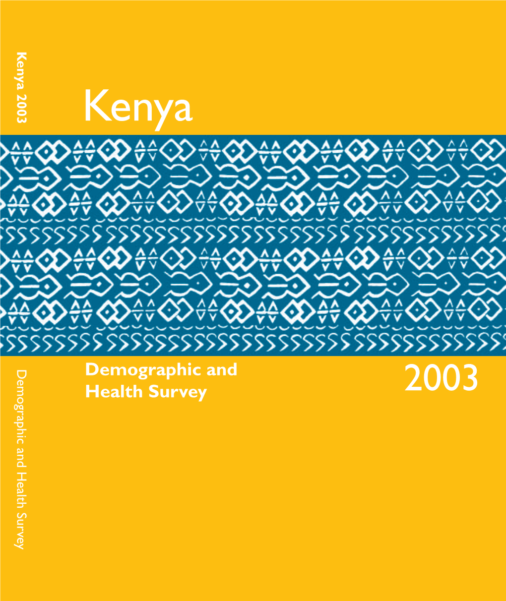 Kenya 2003 Demographic and Health Survey