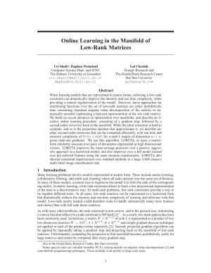 Online Learning in the Manifold of Low-Rank Matrices