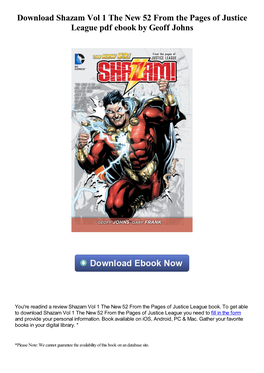 Download Shazam Vol 1 the New 52 from the Pages of Justice League Pdf Ebook by Geoff Johns