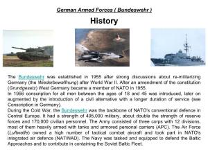 German Armed Forces ( Bundeswehr ) History