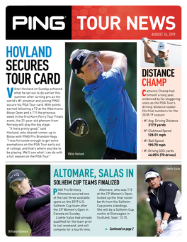 Hovland Secures Tour Card