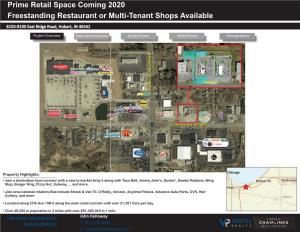 Prime Retail Space Coming 2020 Freestanding Restaurant Or Multi-Tenant Shops Available 8150-8190 East Ridge Road, Hobart, in 46342