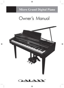 Micro Grand Digital Piano Owner’S Manual Table of Contents