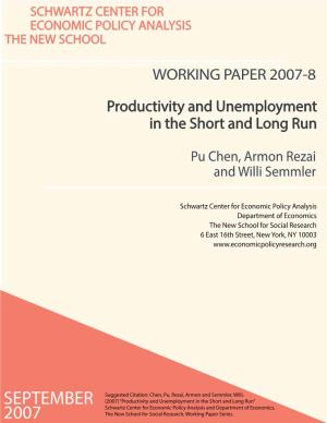 Productivity and Unemployment in the Short and Long Run