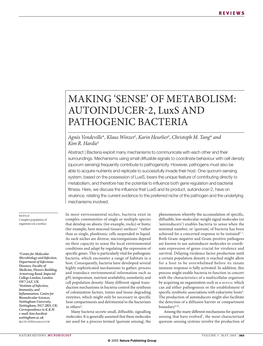 AUTOINDUCER 2, Luxs and PATHOGENIC BACTERIA