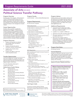 Associate of Artsdegree Political Science Transfer Pathway