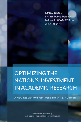 Optimizing the Nation's Investment in Academic Research