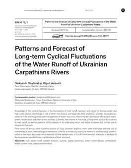 Patterns and Forecast of Long-Term Cyclical Fluctuations of the Water