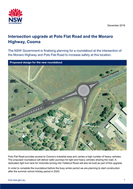 Intersection Upgrade at Polo Flat Road and the Monaro Highway, Cooma