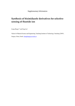 Synthesis of Bisimidazole Derivatives for Selective Sensing of Fluoride Ion