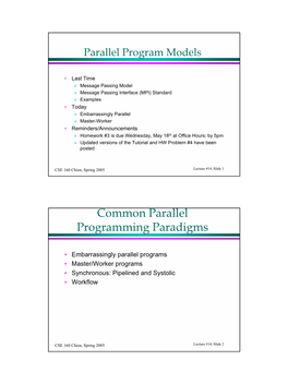 Common Parallel Programming Paradigms