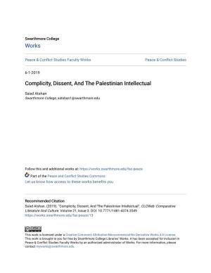 Complicity, Dissent, and the Palestinian Intellectual