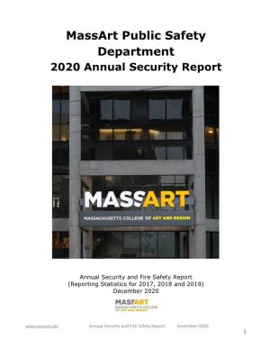 Massart Public Safety Department 2020 Annual Security Report