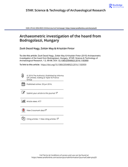 Archaeometric Investigation of the Hoard from Bodrogolaszi, Hungary