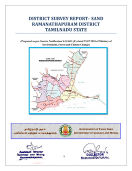 District Survey Re Ramanathapura Tamilnadu S District Survey Report– Sand Ramanathapuram District Tamilnadu State Port– Sand