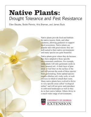 Native Plants: Drought Tolerance and Pest Resistance