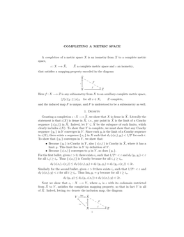 Completing a Metric Space