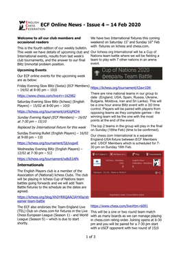 ECF Online News - Issue 4 – 14 Feb 2020
