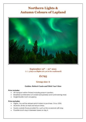 Northern Lights & Autumn Colours of Lapland