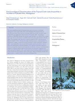 First Limnological Characterization of the Tropical Crater Lake Amparihibe in the Makira Protected Area, Madagascar