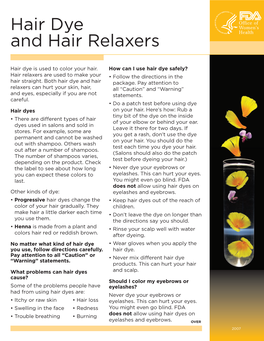 Hair Dyes & Hair Relaxers