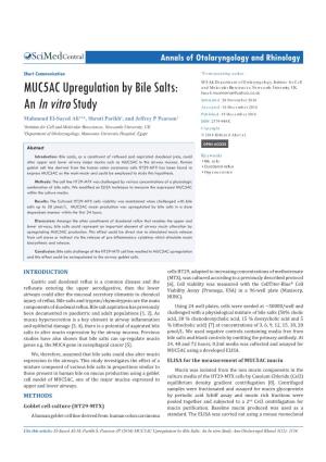 MUC5AC Upregulation by Bile Salts: an in Vitro Study