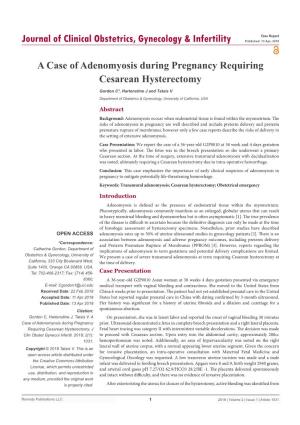 A Case of Adenomyosis During Pregnancy Requiring Cesarean Hysterectomy