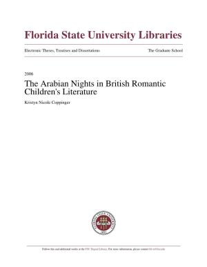 The Arabian Nights in British Romantic Children's Literature Kristyn Nicole Coppinger