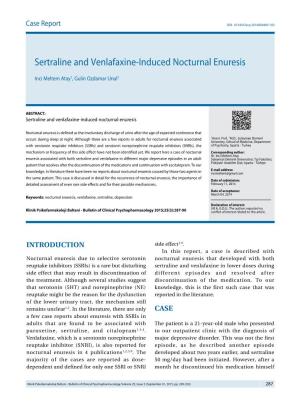 Sertraline and Venlafaxine-Induced Nocturnal Enuresis