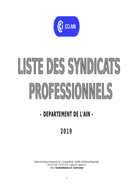 Liste Des Syndicats Professionnels
