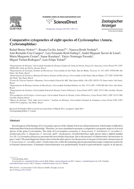 Comparative Cytogenetics of Eight Species of Cycloramphus