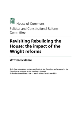 The Impact of the Wright Reforms Written