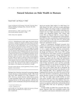 Natural Selection on Male Wealth in Humans