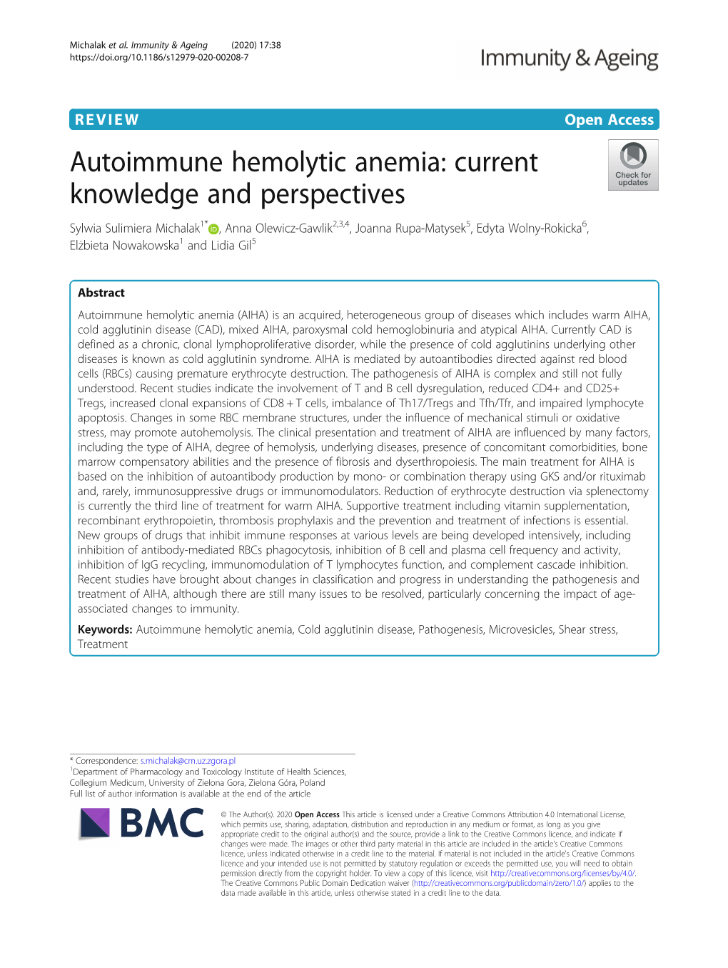 Autoimmune Hemolytic Anemia