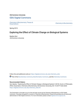Exploring the Effect of Climate Change on Biological Systems