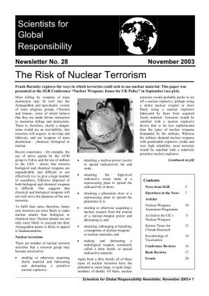 The Risk of Nuclear Terrorism