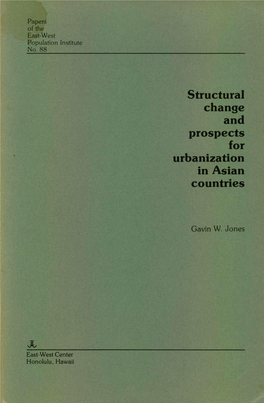 Structural Change and Prospects for Urbanization in Asian Countries