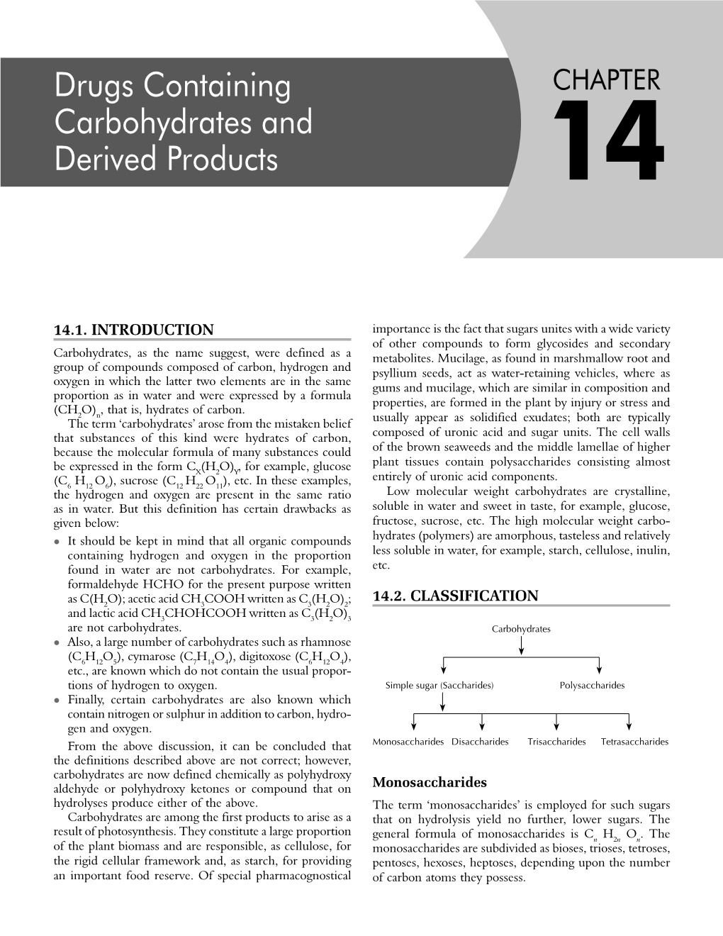 Drugs Containing Carbohydrates and Derived Products 161