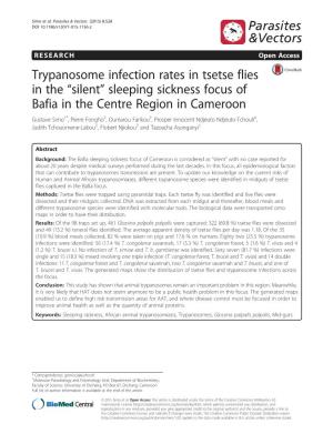 Trypanosome Infection Rates in Tsetse Flies in the “Silent” Sleeping Sickness