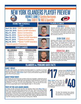 New York Islanders Playoff Preview