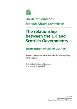 The Relationship Between the UK and Scottish Governments