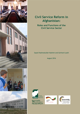 Civil Service Reform in Afghanistan: Roles and Functions of the Civil Service Sector
