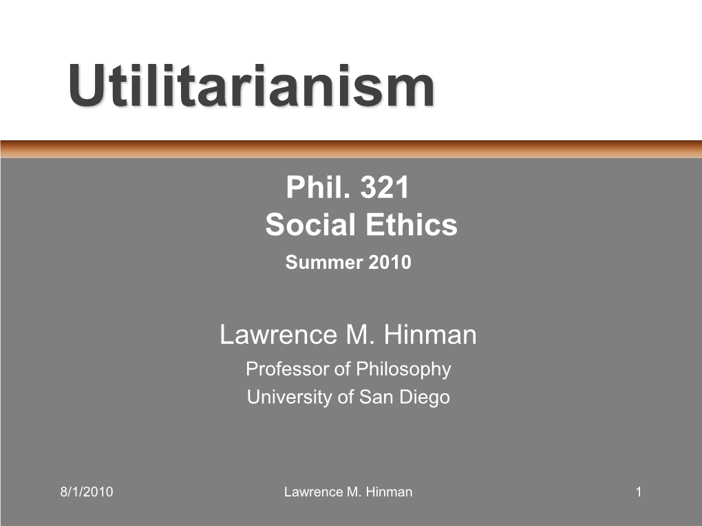 Utilitarianism