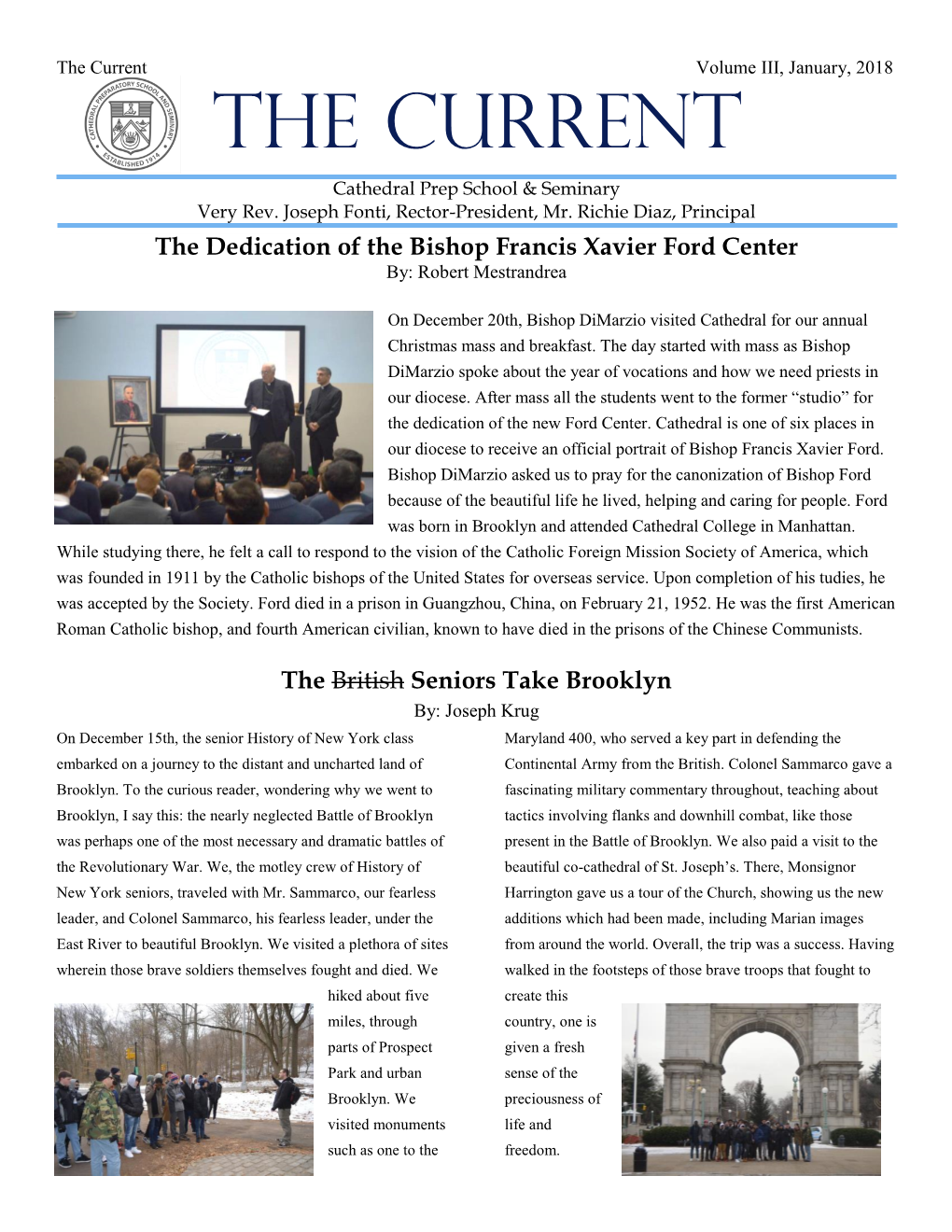The Current Volume III, January, 2018 the CURRENT