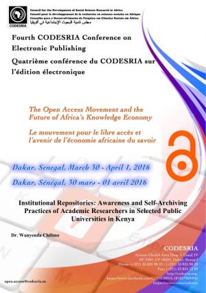 Institutional Repositories: Awareness and Self-Archiving Practices of Academic Researchers in Selected Public Universities in Kenya