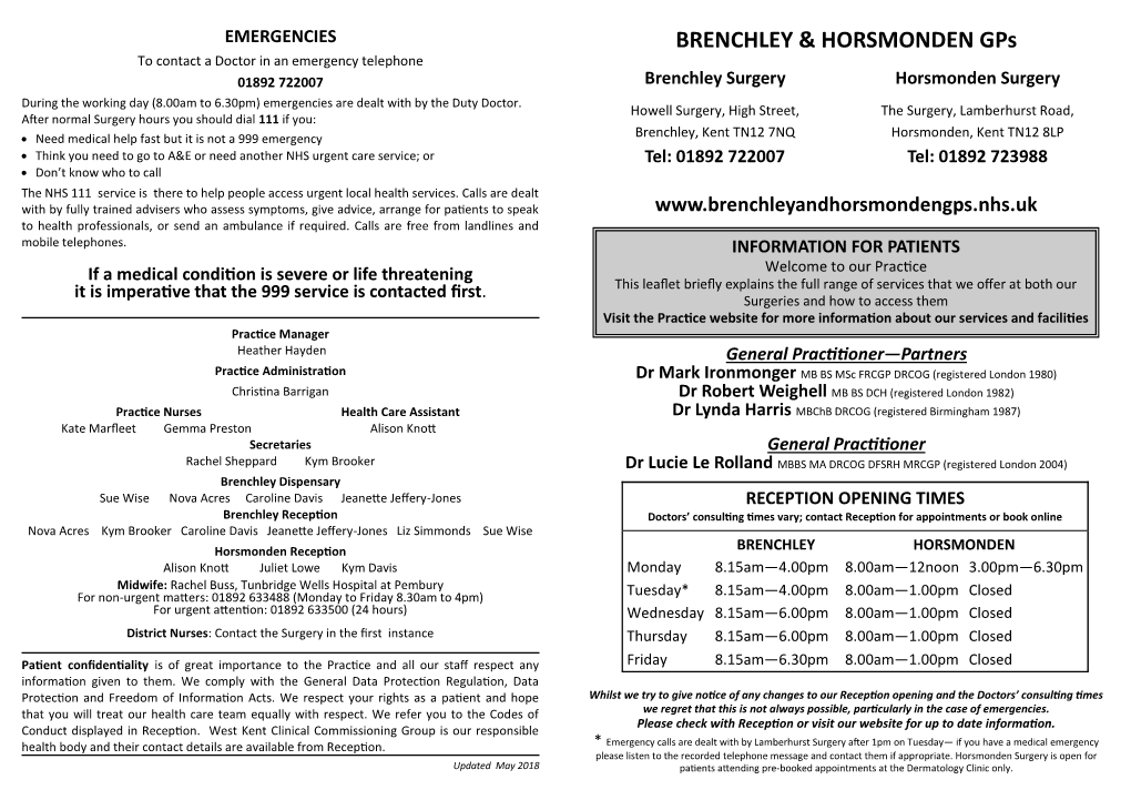 Brenchley & Horsmonden