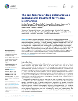 The Anti-Tubercular Drug Delamanid As a Potential Oral Treatment For